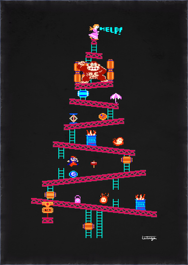 Illustration for article titled Don't Have A Christmas Tree? Hang This Donkey Kong One Up On Your Wall.